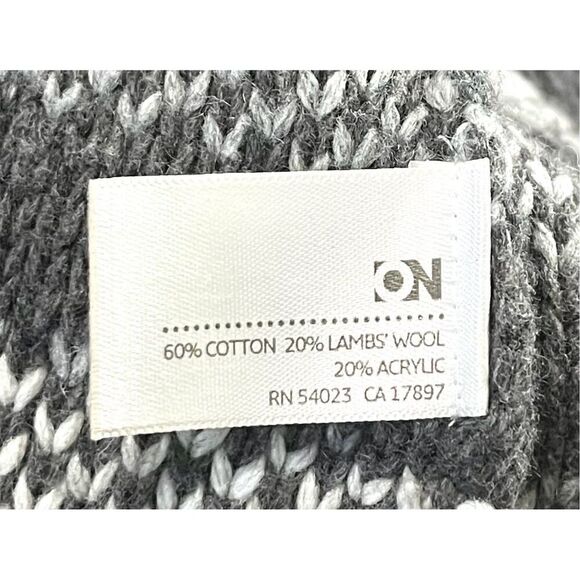 OLD NAVY Women's Gray Striped Wool Blend Cardigan Sweater S 3/4 Sleeve Cottage - Picture 9 of 10